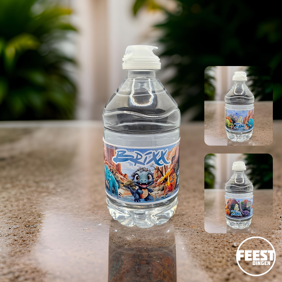 Zelf maken  - Waterfles label 33 cl  - Dinosaurus