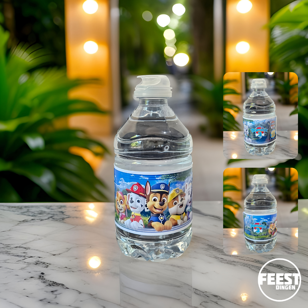 Zelf maken  - Waterfles label 33 cl  - Paw Patrol Blauw