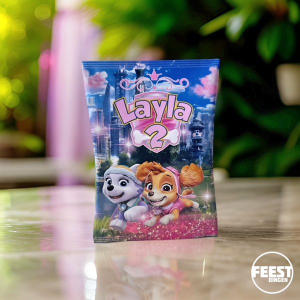 Kant & klaar - Koek/chocolaatjes zakjes - Paw Patrol - Roze
