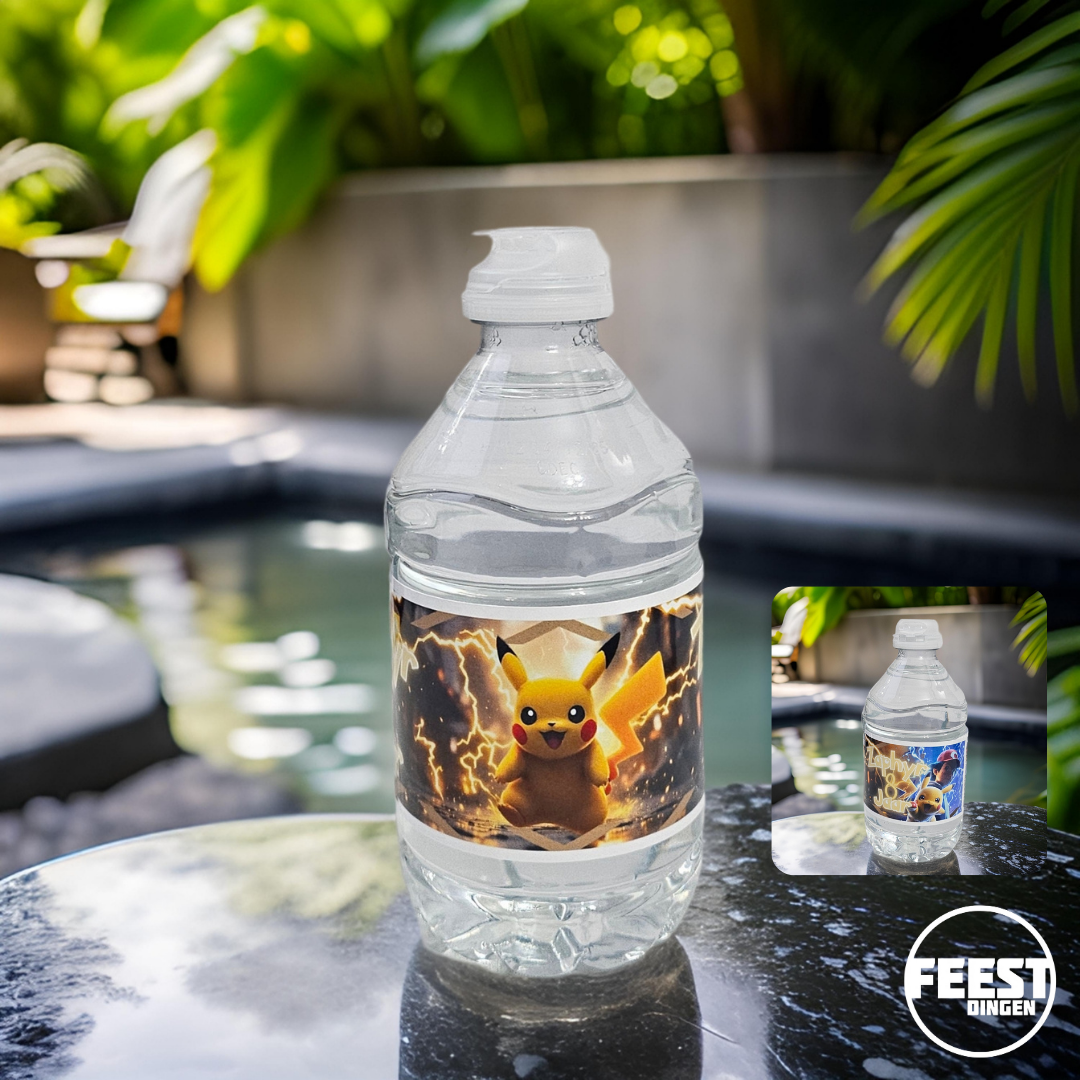 Zelf maken  - Waterfles label 33 cl  - Pikachu