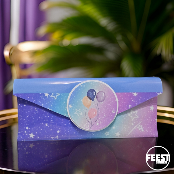 Chocolade reep envelop - Regenboog & Ballonnen