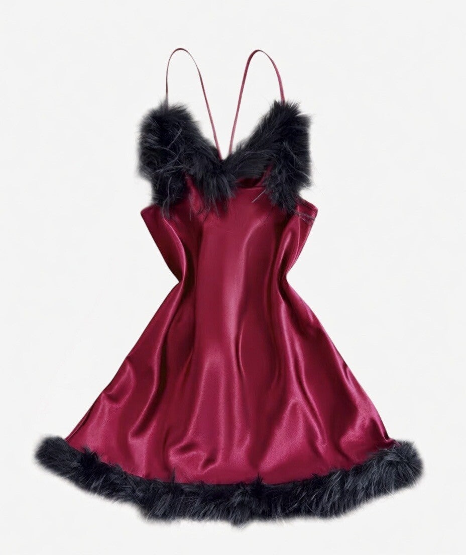Red Feathered Gown