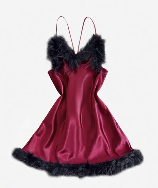 Red Feathered Gown