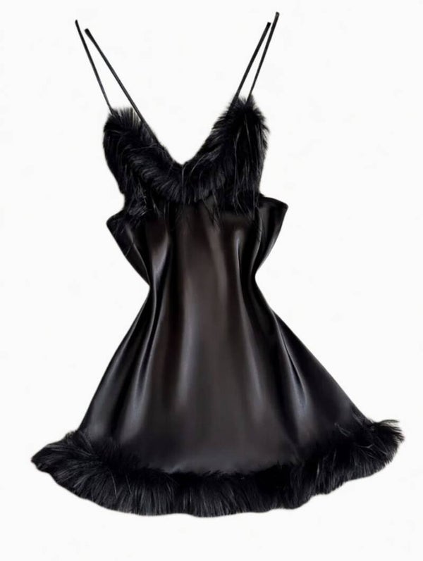 Black Feathered Gown
