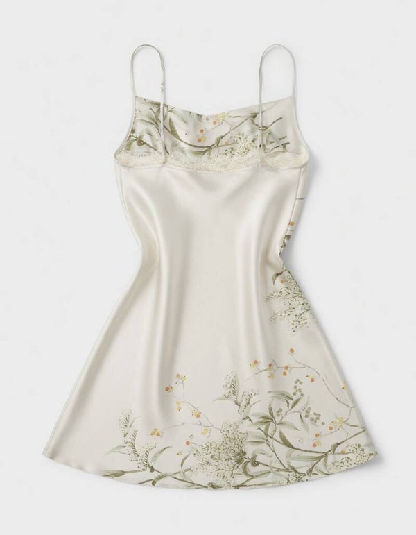 Cream Floral Japanese Night Gown