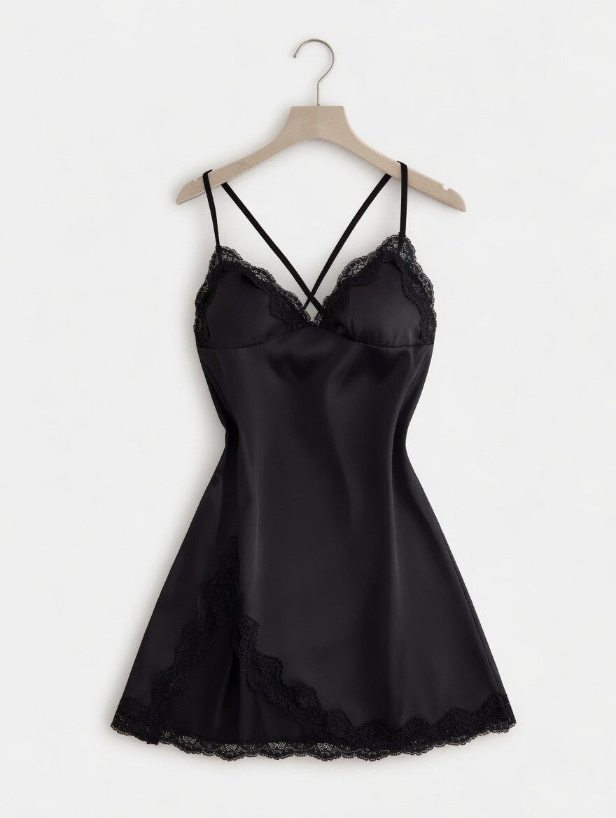 Black Laced Night Gown