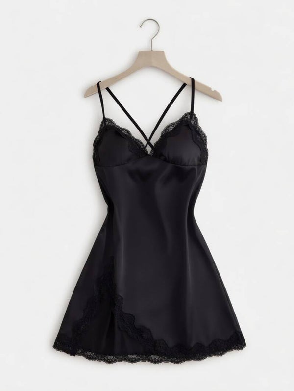 Black Laced Night Gown