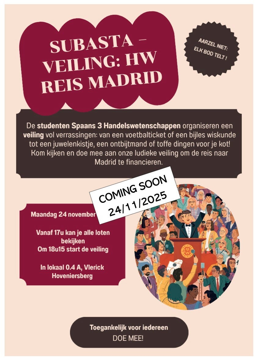 Subasta HW Reis Madrid Studenten Handelswetenschappen Veiling estudiantes Ciencias comerciales Madrid 