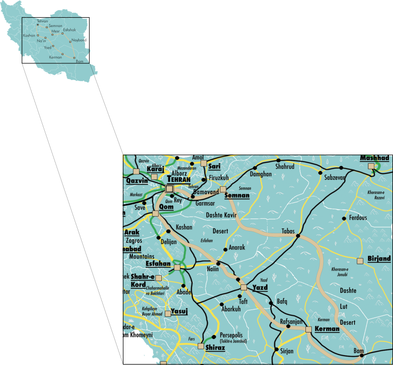 Map of Northeast Iran