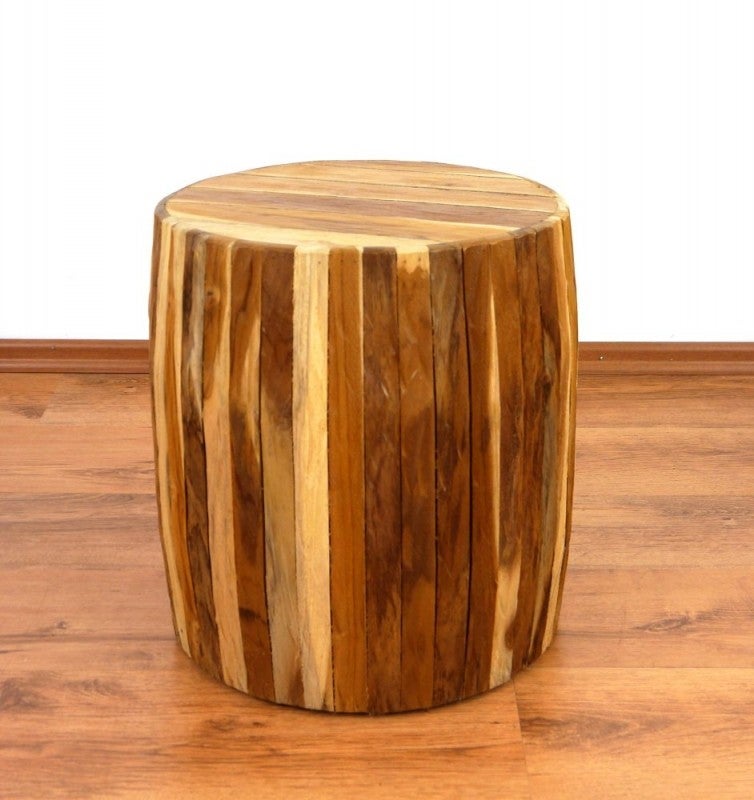 Massief hout, zitkubus, naturel, rond