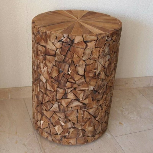 Ronde bijzettafel - Koffietafel - Houten tafel