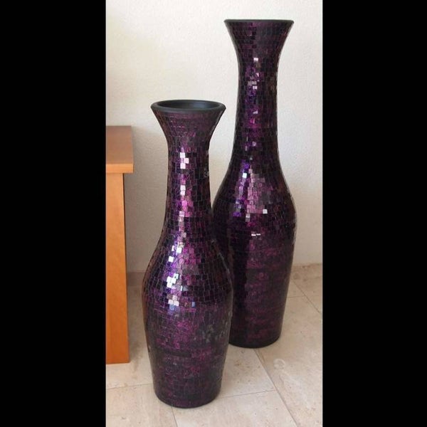 Paarse Mozaiek vaas - Ook weer bezorging in Belgie