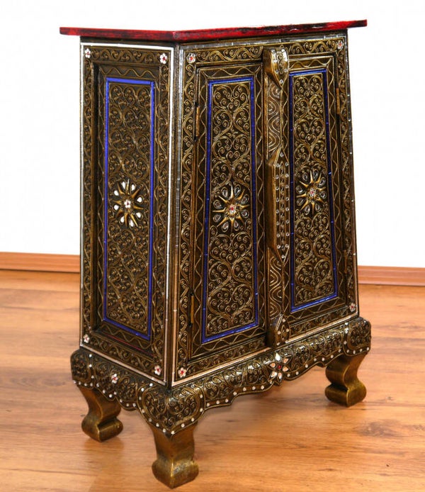 Aziatische kast in glasmozaïek look - Blauw