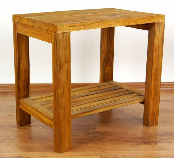 Bijzettafel, teakhouten nachtkastje 35x50cm