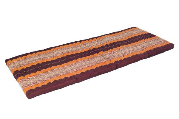 Thais Kapok Vouwmatras, 80x200cm , Kleur Bruin / Oranje