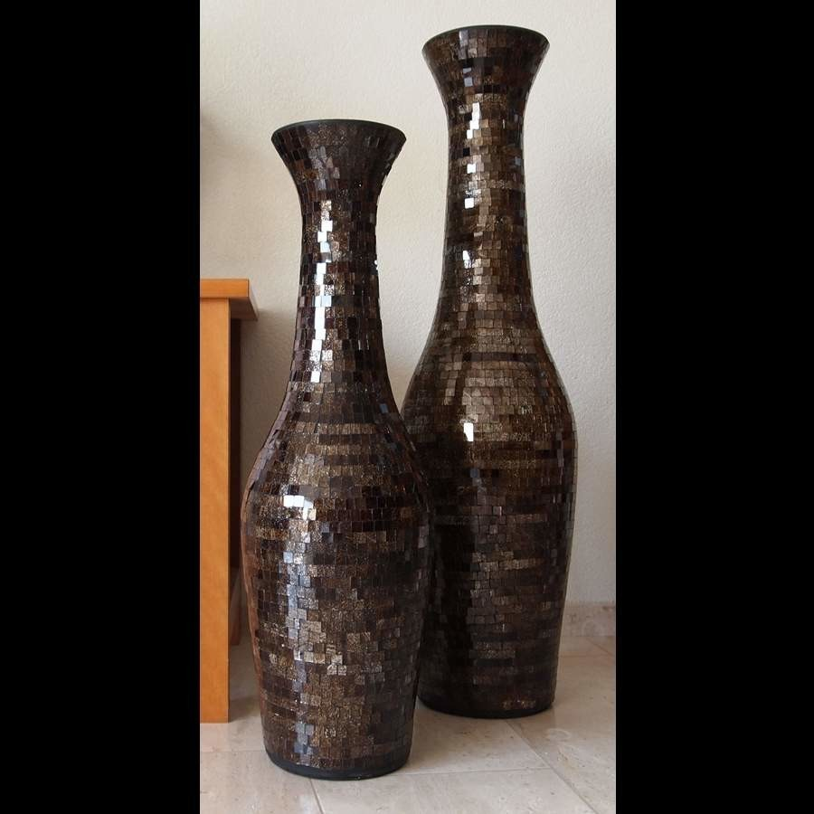 Bruine Mozaiek vaas - Ook weer bezorging in Belgie