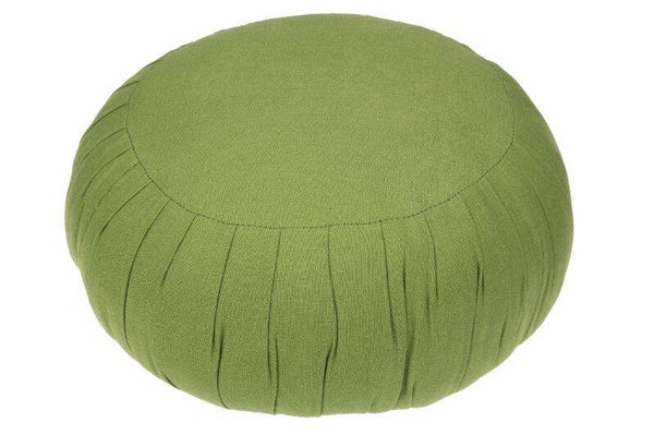 Zafu kussen naturel katoen ca. 38x21 cm Groen