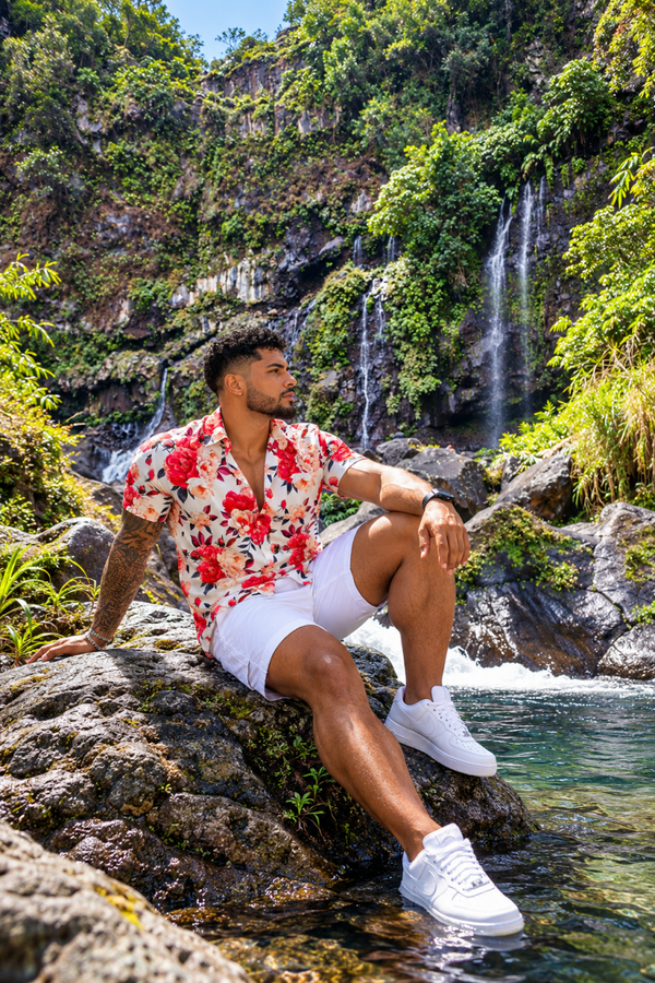 Chemise Cascade des Hauteurs – Éclat Floral 🌹