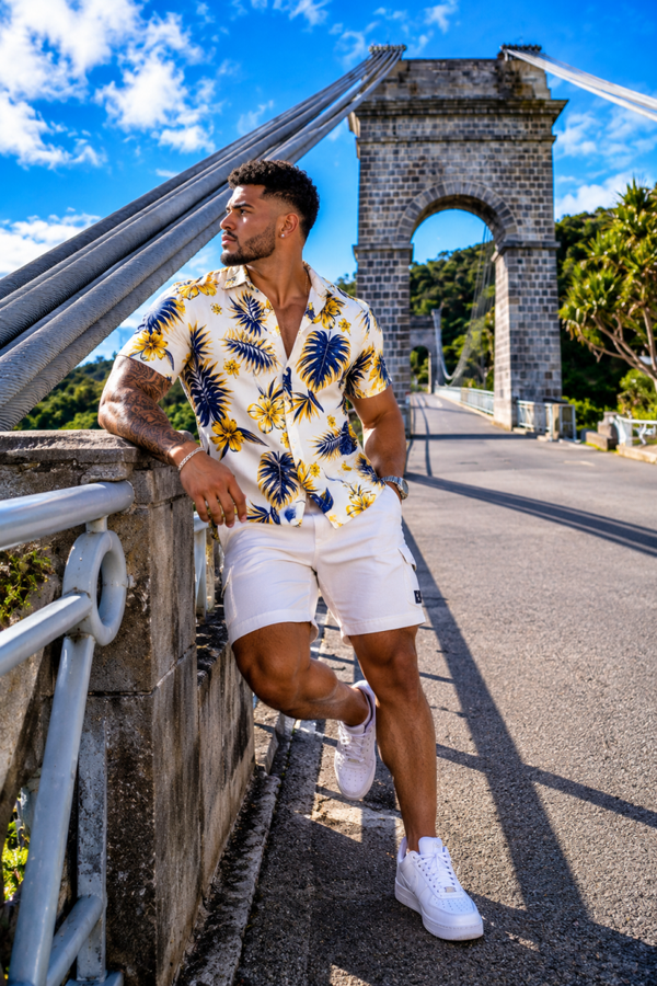 Chemise Fleur de Bourbon – Éclat Tropical 🇷🇪