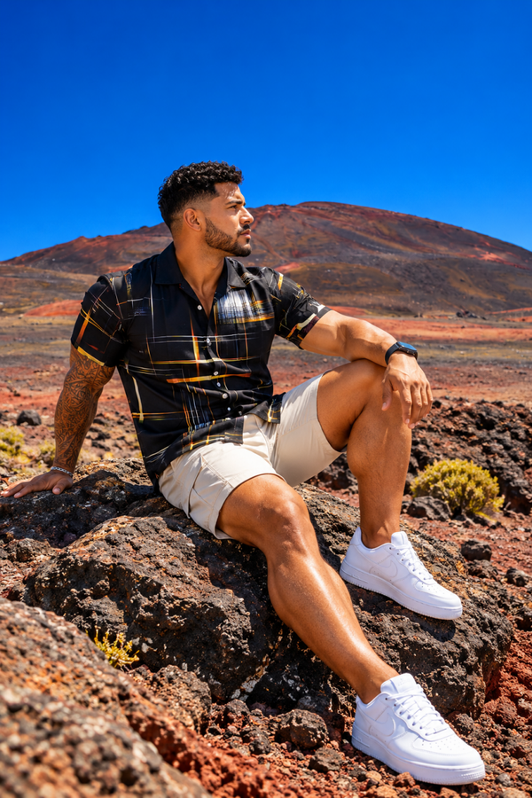 Chemise Volcan des Hauts – Éclat Graphique 🌋
