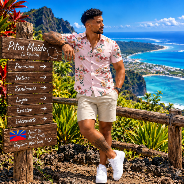 Chemise Piton Maïdo – Éclat Floral 🇷🇪