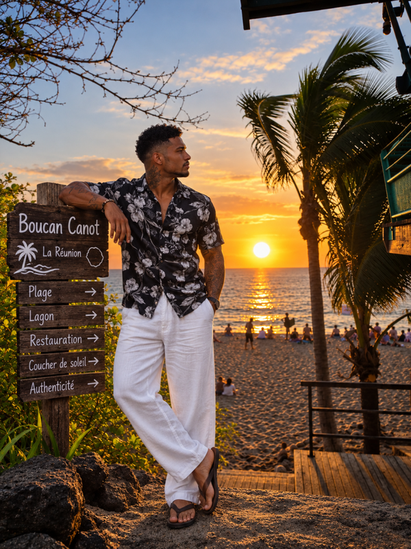 Pantalon Boucan Canot Effet Lin Blanc 🇷🇪