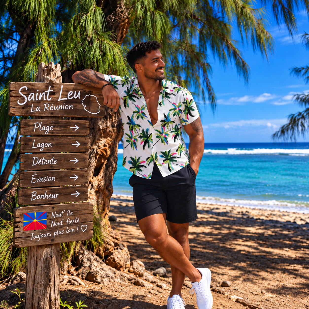 Chemise Saint-Leu Palmiers 🇷🇪