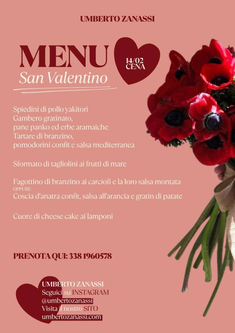 Menu san Valentino