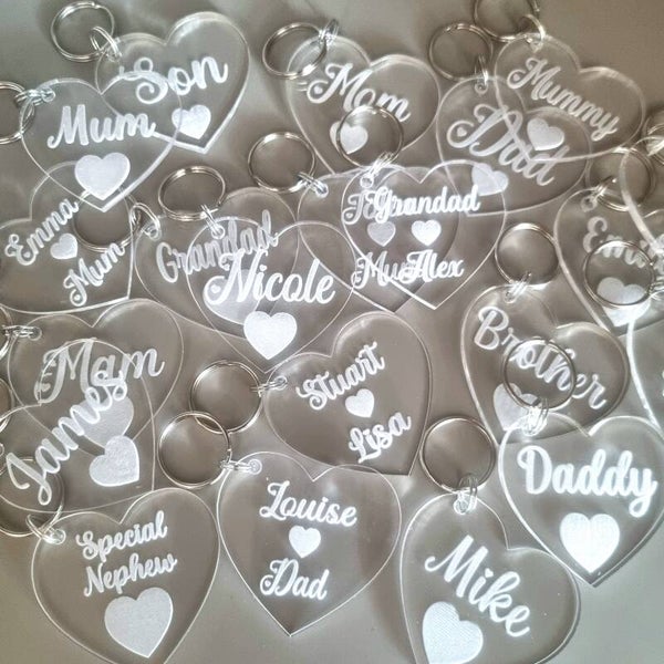 Personalised acrylic keyrings