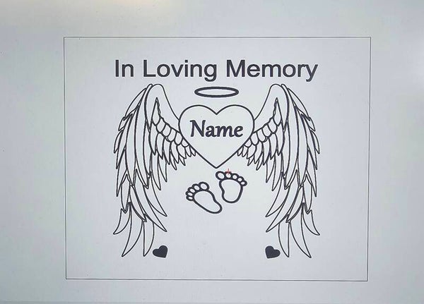 PERSONALISED baby infant loss MEMORIAL stillborn stillbirth miscarriage born sleeping angel girt grave marker