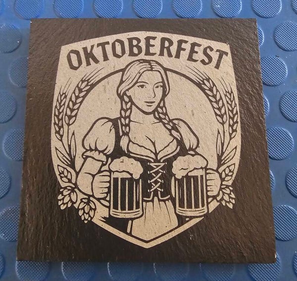 SIX OKTOBERFEST BEER LOGO SLATE COASTERS