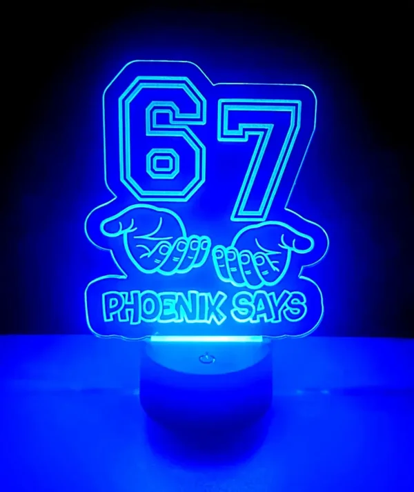 67 SIX SEVEN Personalised Custom name sign LED night light Birthday gift plaque