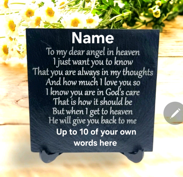 Son Daughter Baby Memorial slate Personalised grave marker plaque Grave gift