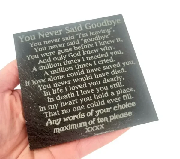 Goodbye memorial plaque best PERSONALISED remembrance slate Grave marker Mum Dad Son Friend