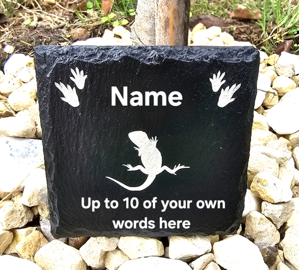 Personalised Bearded dragon memorial slate remembrance grave marker plaque gift