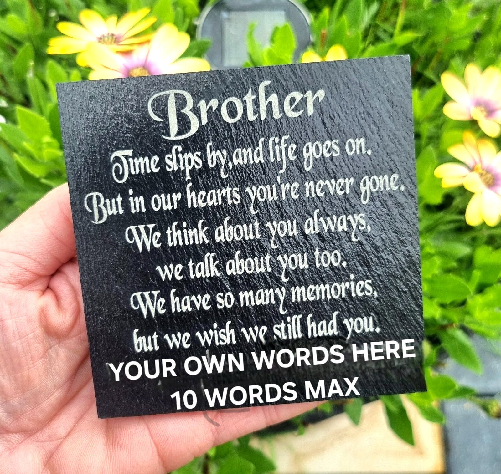 BROTHER SISTER DAD GRANDAD MUM UNCLE AUNTIE memorial slate remembrance plaque grave marker Memory gift