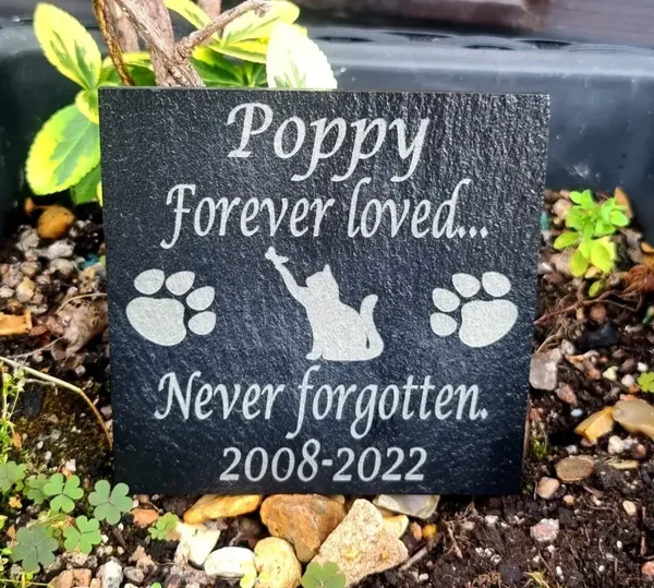Personalised pet Cat memorial slate Grave Marker plaque Gravestone remembrance
