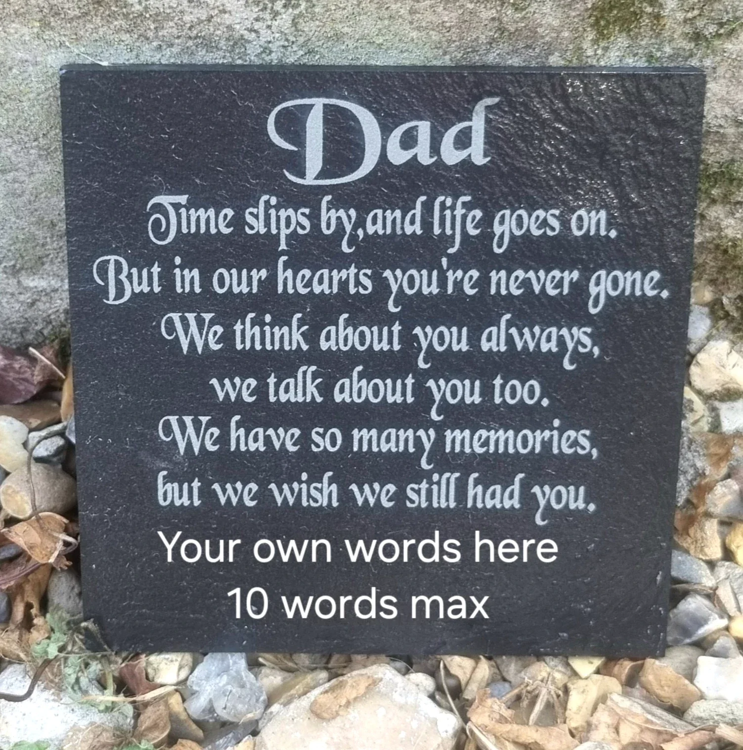 Dad Personalised memorial plaque slate remembrance grave marker