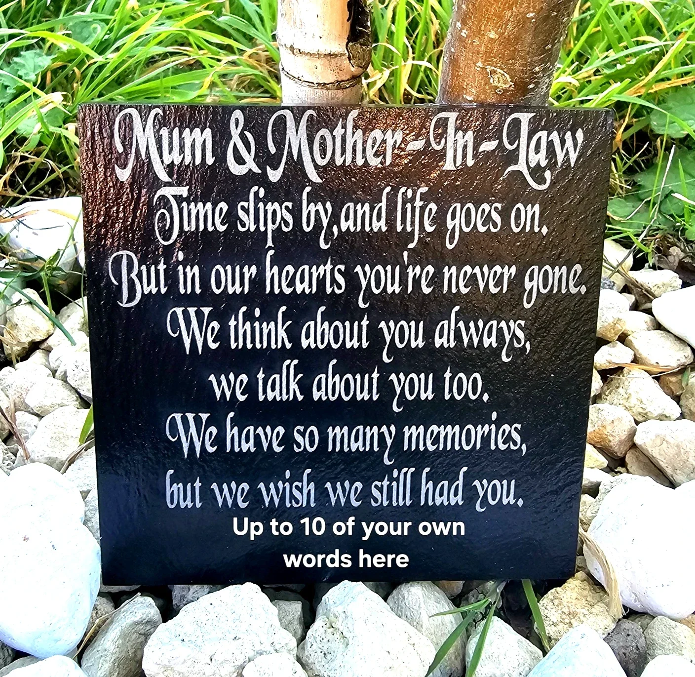 Personalised Mum & Mother-In-Law memorial slate plaque memory Remembrance plaque Grave marker gift 3 SIZES