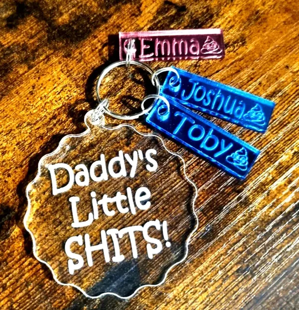 Personalised Dad Daddy keyring Grandad Birthday Father's Day Christmas gift For Him Engraved