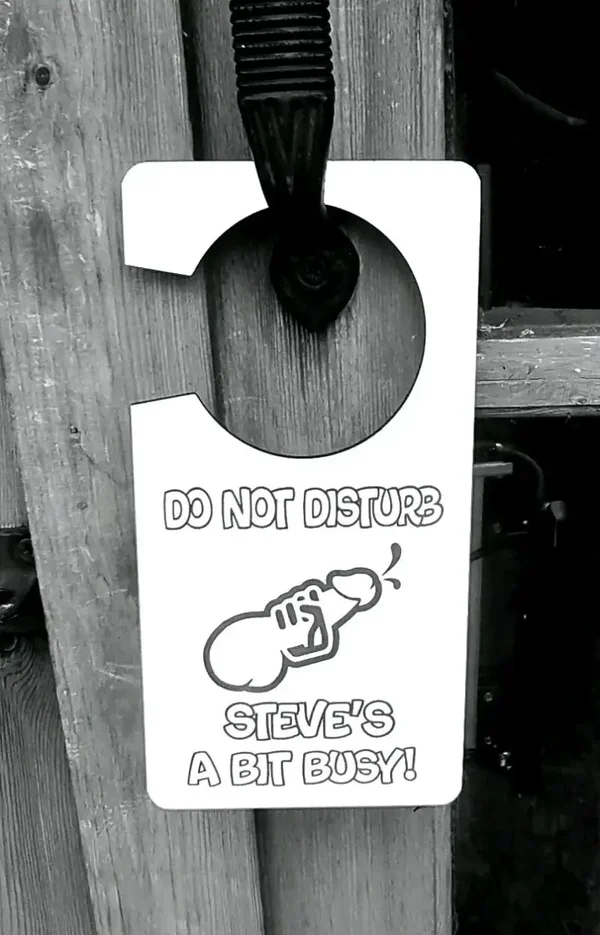 DO NOT DISTURB male or female door sign rude gift PERSONALISED secret Santa Birthday