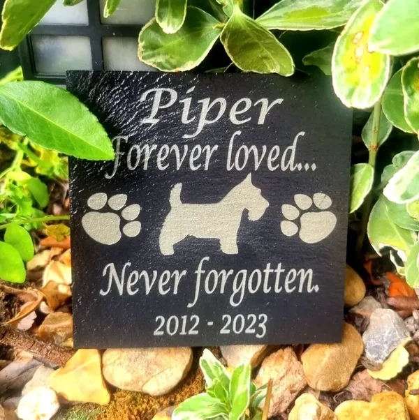 Personalised dog memorial slate pet Grave Marker plaque Gravestone memory gift