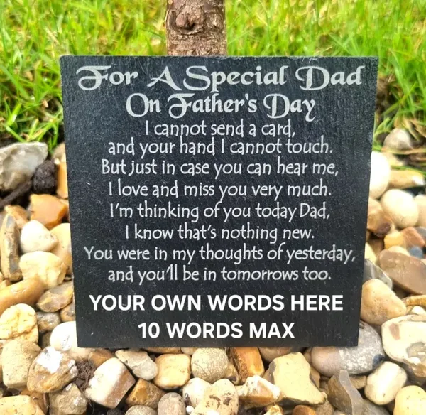 Father's day remembrance plaque Personalised Dad Father graveside slate gift