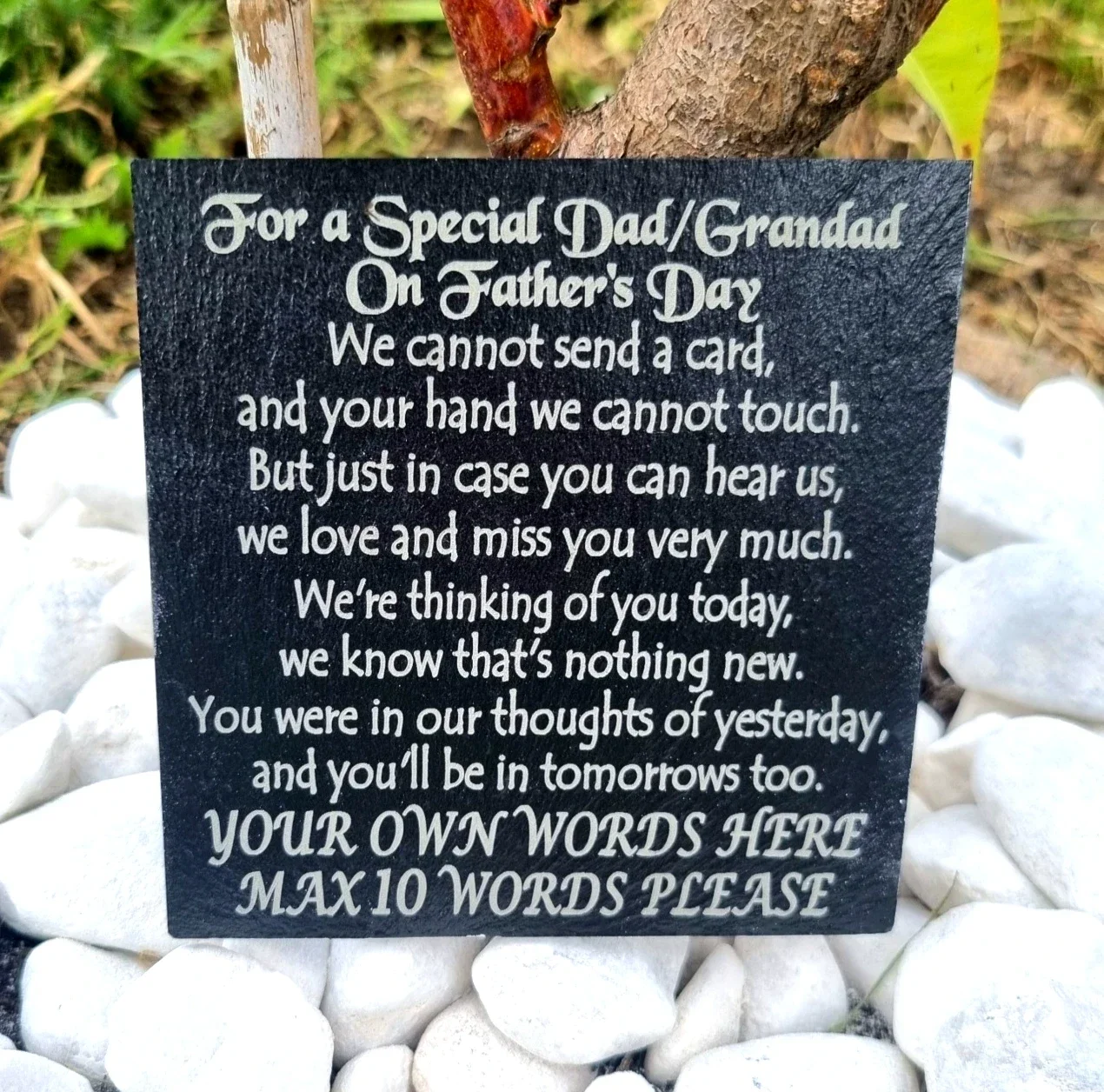 Father's day DAD & GRANDAD remembrance plaque Personalised graveside slate gift