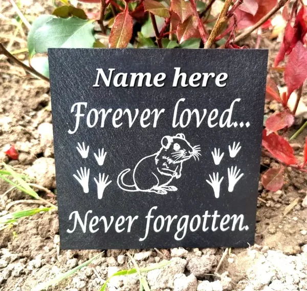 Personalised GERBIL memorial slate remembrance grave marker plaque gift
