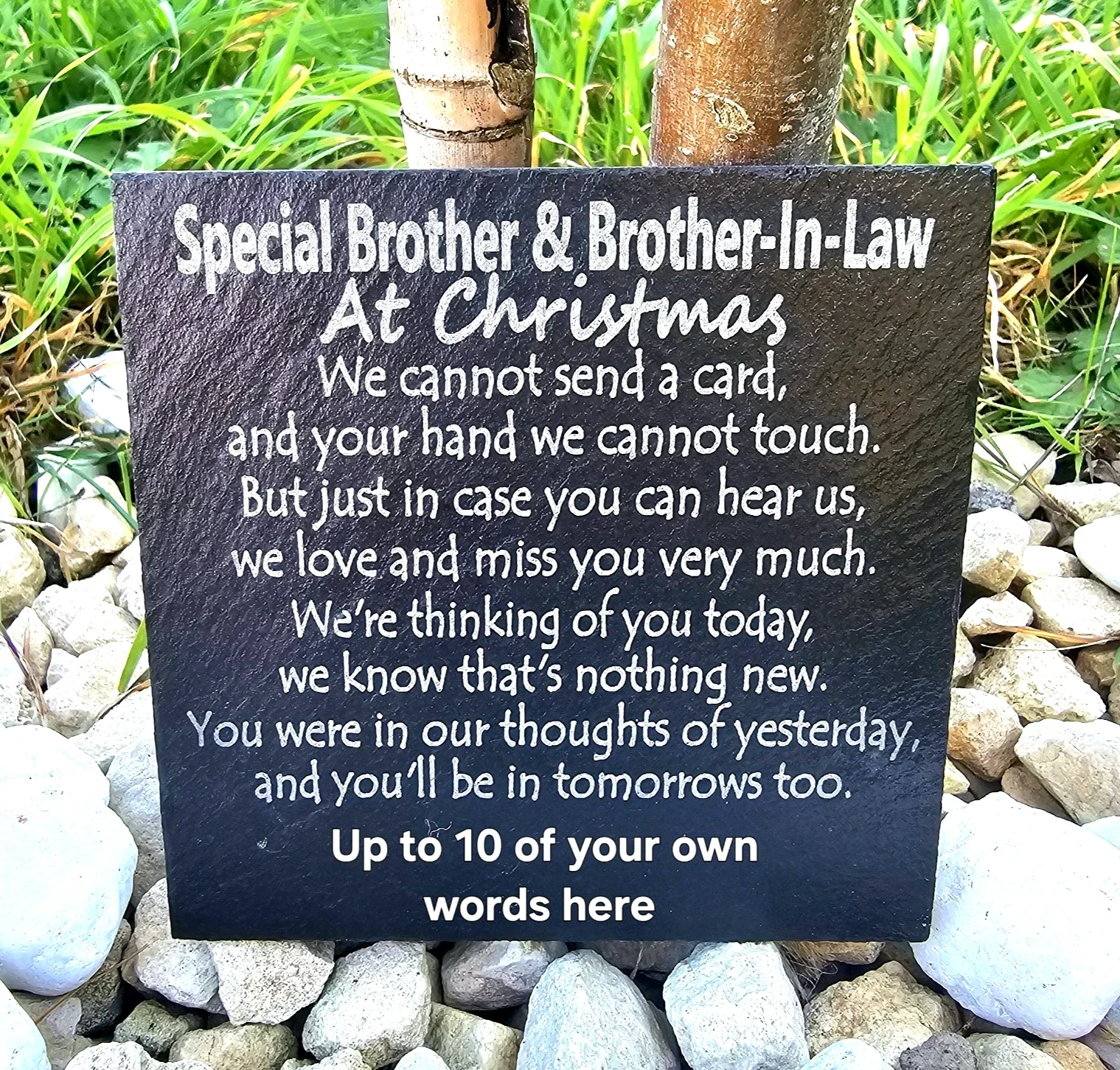 Personalised Brother and Brother-In-Law Christmas memorial slate plaque memory Remembrance plaque Grave marker gift 3 SIZES