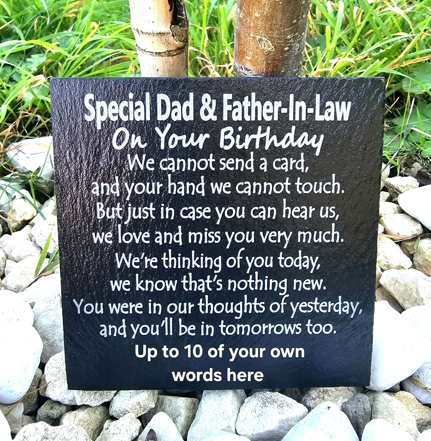 Personalised Dad & Father-In-Law Birthday memorial slate plaque memory Remembrance plaque Grave marker gift 3 SIZES
