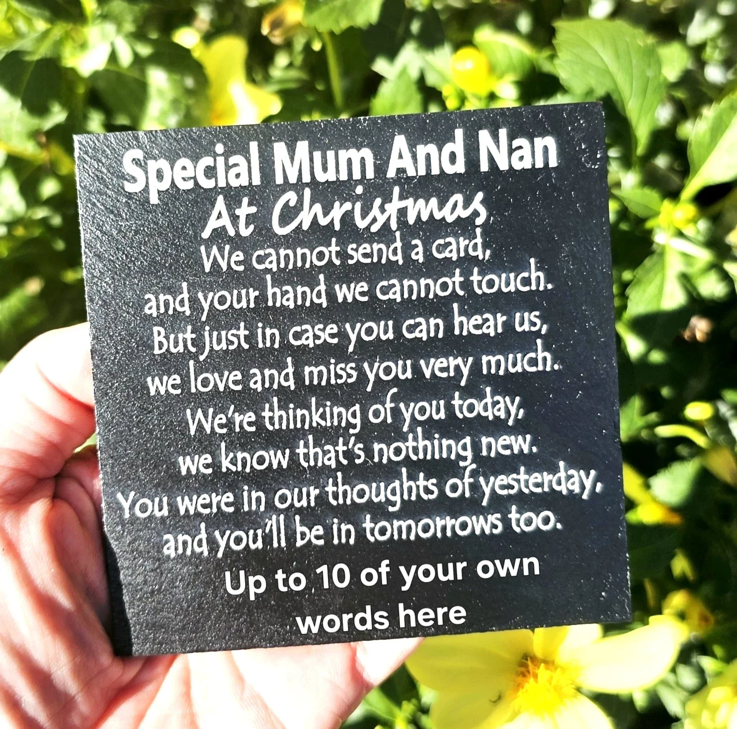 Personalised Christmas Mum Mom Mam & Nan Nanny Grandma Granny memorial plaque slate special Grave stone marker keepsake remembrance In loving memory
