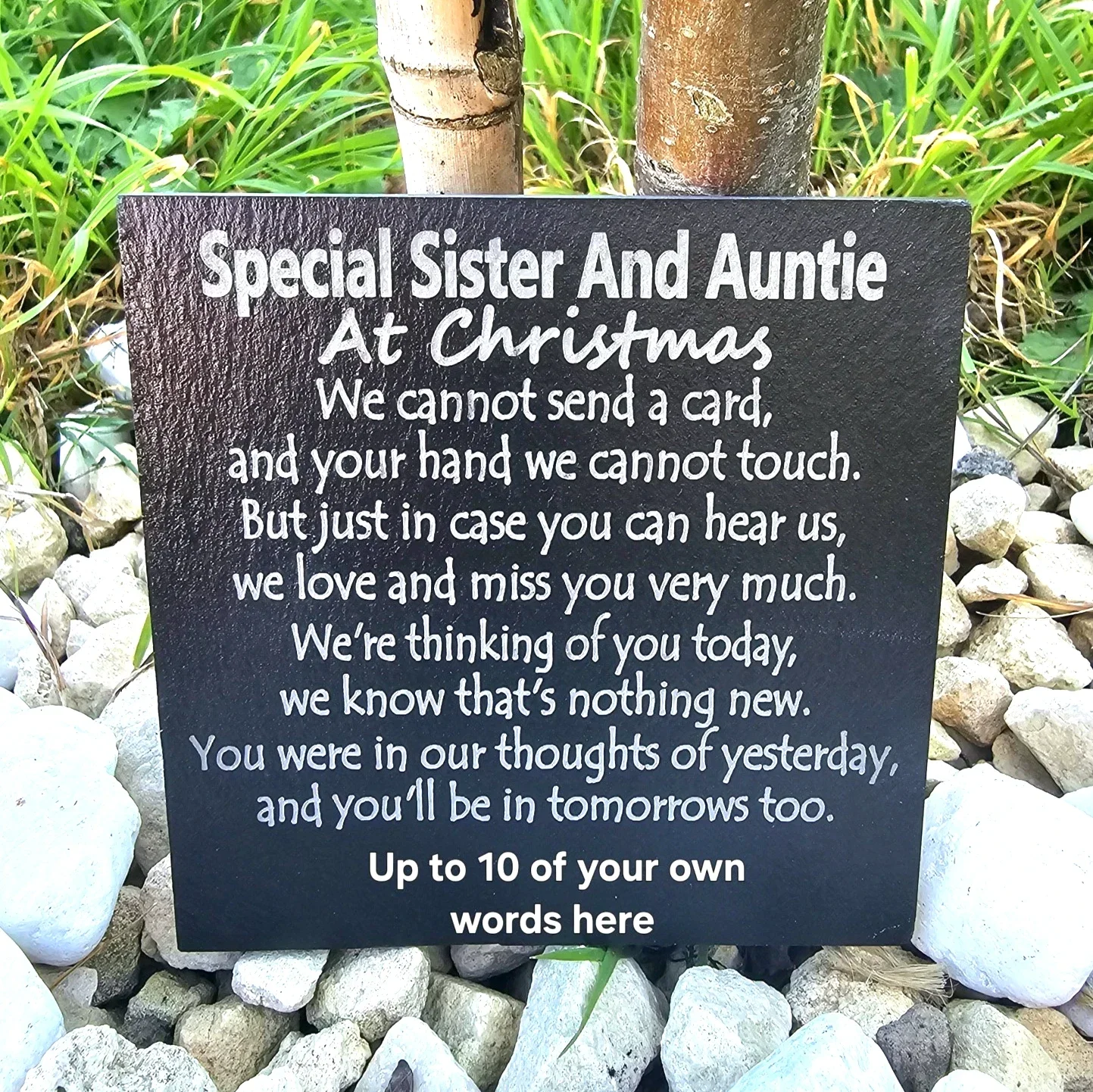 Personalised Sister & Auntie Christmas memorial slate plaque memory Remembrance plaque Grave marker gift 3 SIZES
