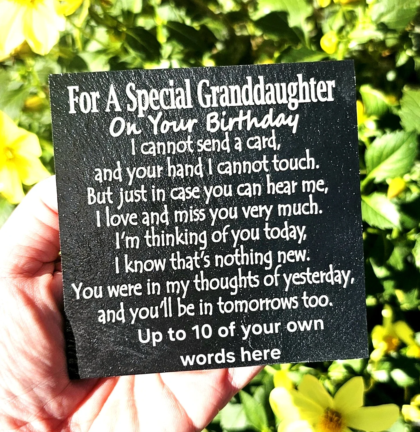 Personalised Granddaughter Birthday memorial slate plaque memory Remembrance plaque Grave marker gift 3 SIZES